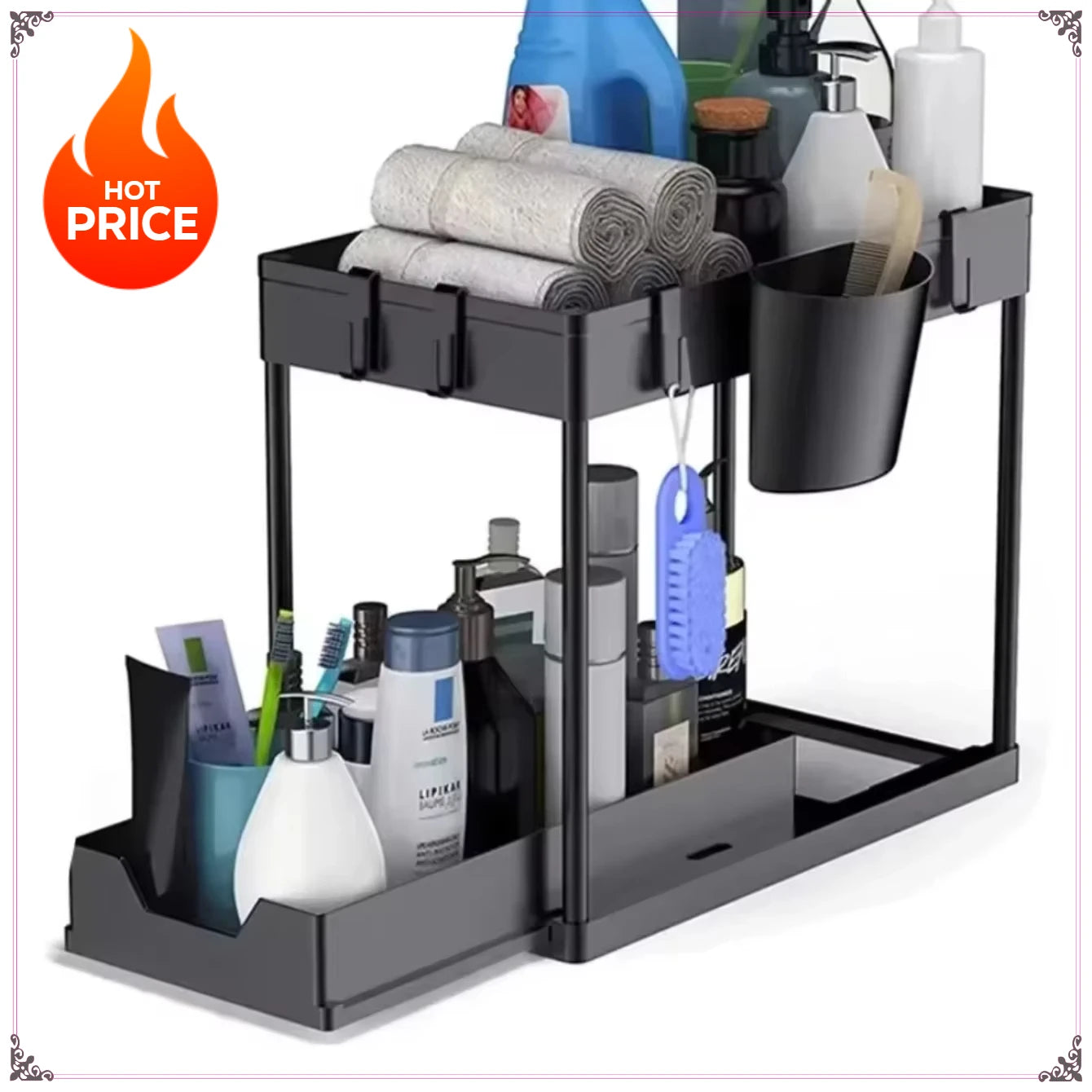 Sliding Cabinet Storage Rack