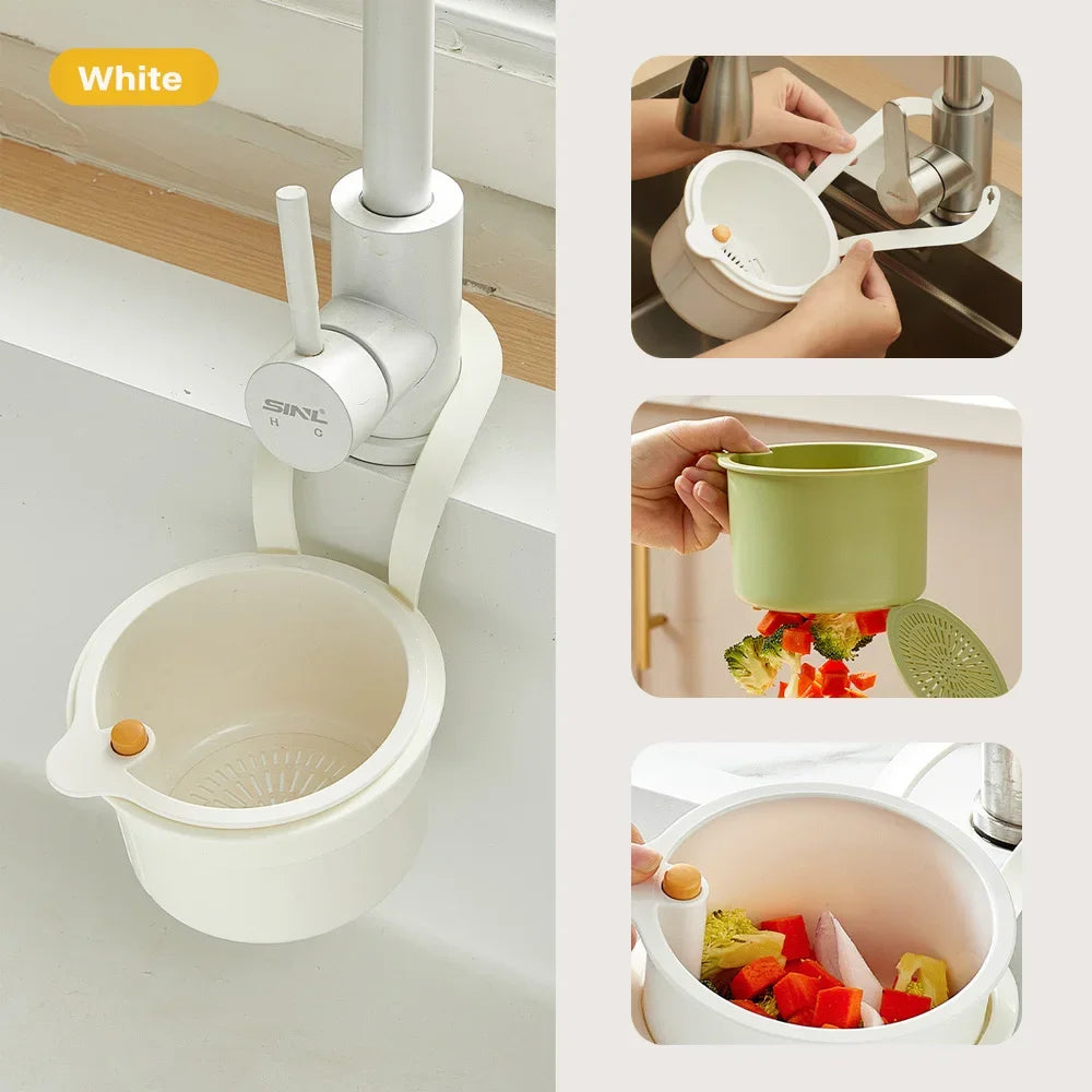 2 IN 1 Kitchen Sink Strainer Stopper One-click Opening