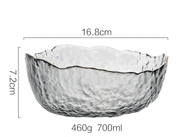 Glass Bowl with Glod Rim