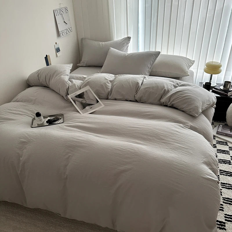 Solid Bed Linen Cotton Bedding
