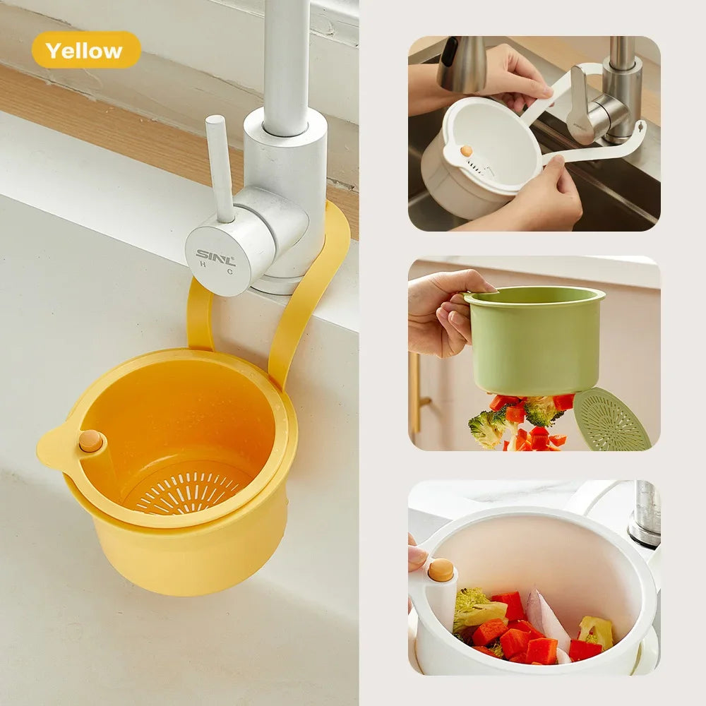 2 IN 1 Kitchen Sink Strainer Stopper One-click Opening