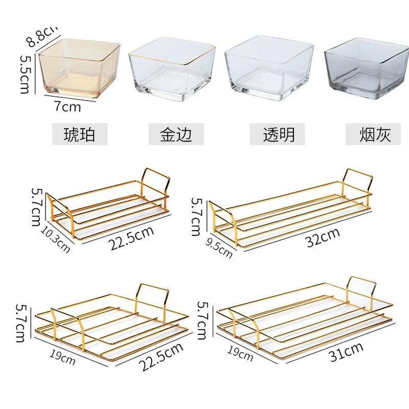 Amber Square Glass Bowl