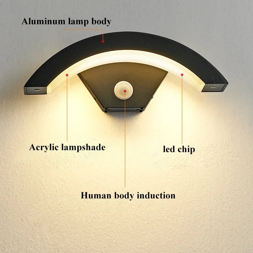 18w Sensor Outdoor Waterproof Wall Lights