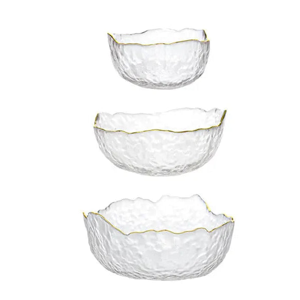Glass Bowl with Glod Rim