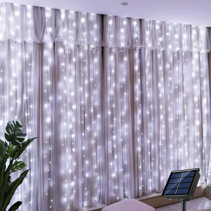 Solar Curtain Light Outdoor Waterproof Solar