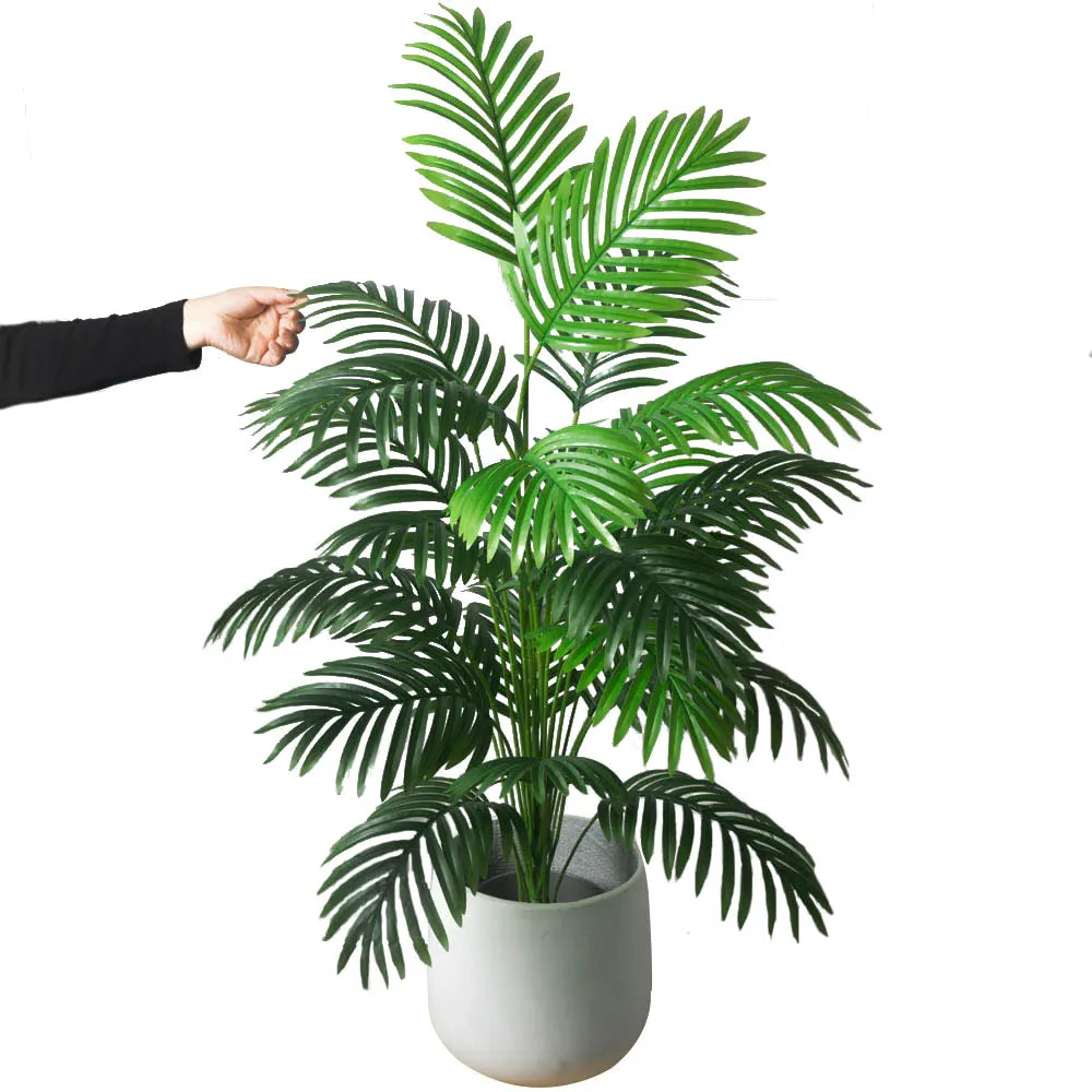 90-120cm Large Artificial Palm Tree Tropical Fake Plants Green Plastic Palm