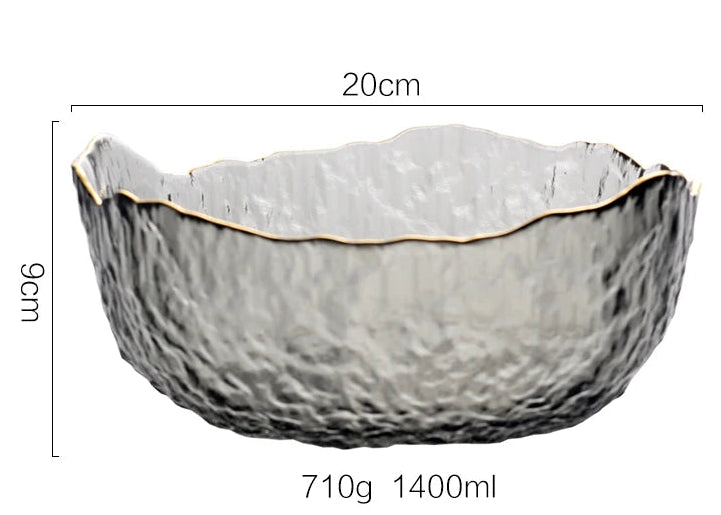 Glass Bowl with Glod Rim