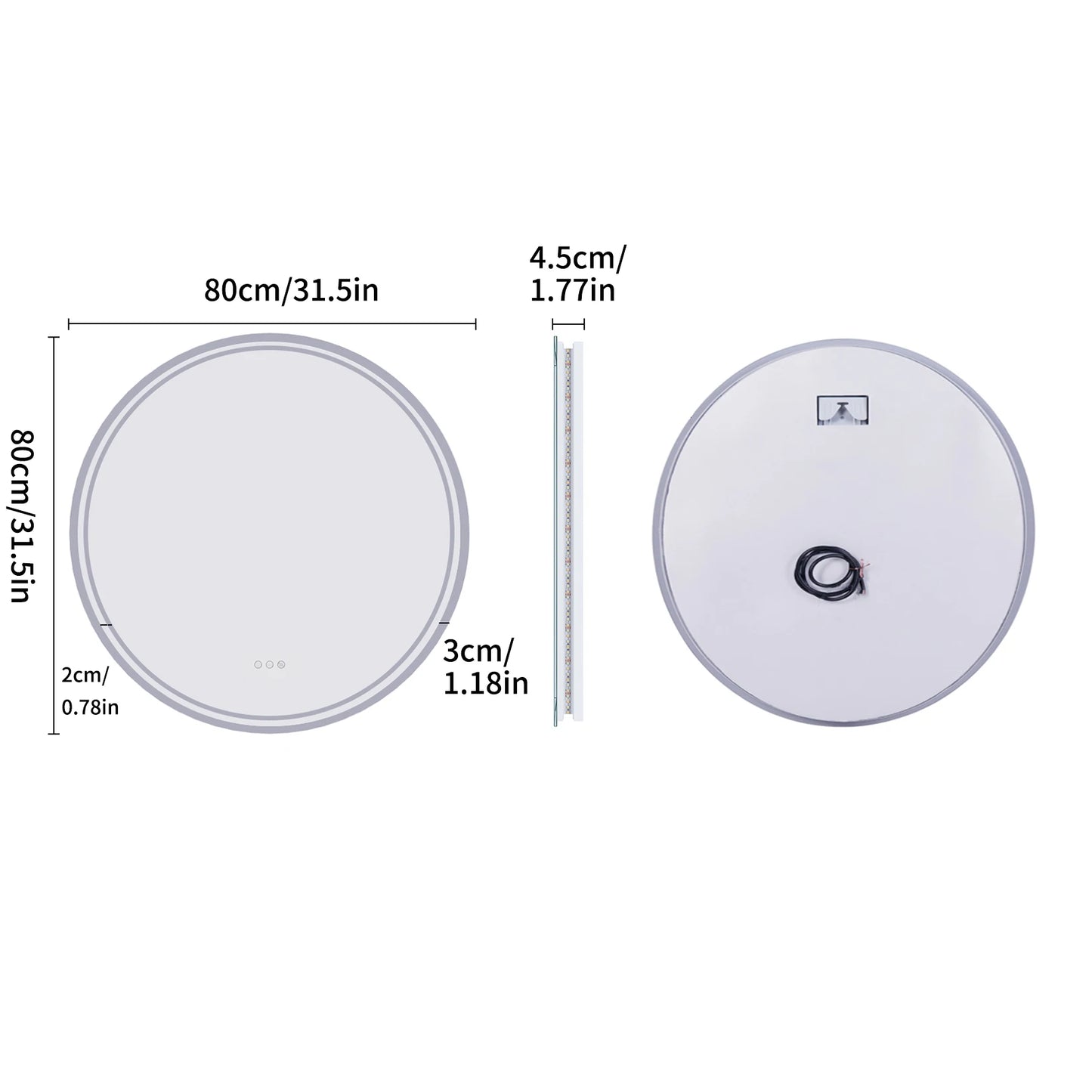 Intelligent Illuminate Big Round Mirror