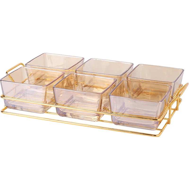 Amber Square Glass Bowl