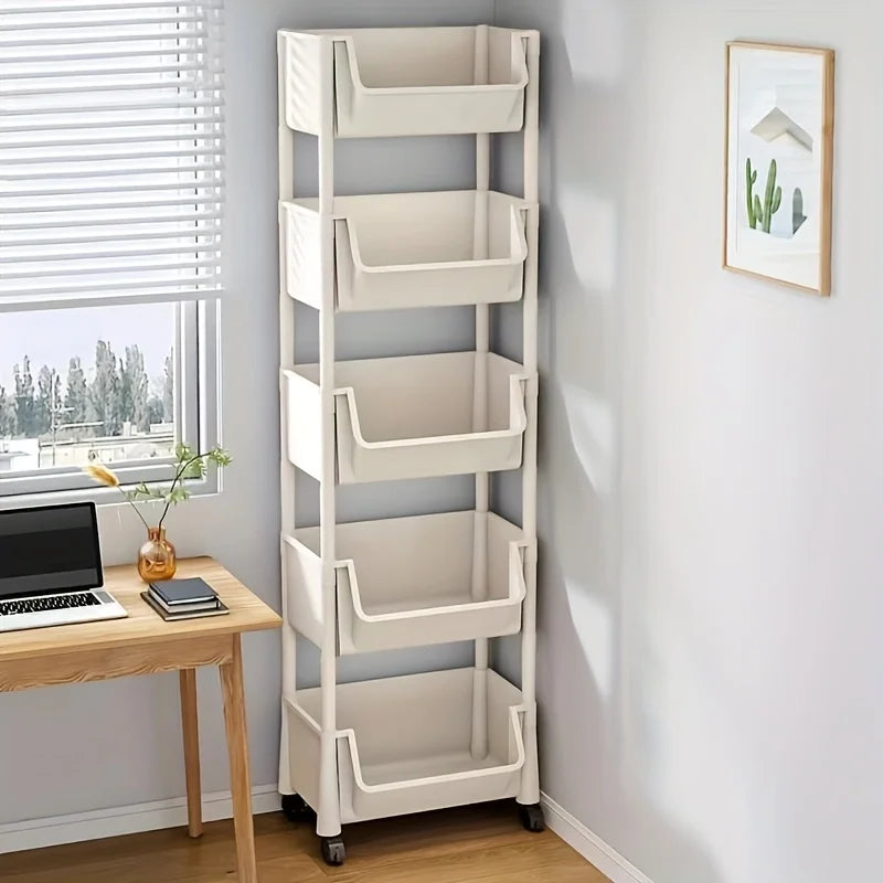 5-layers With wheels storage shelves