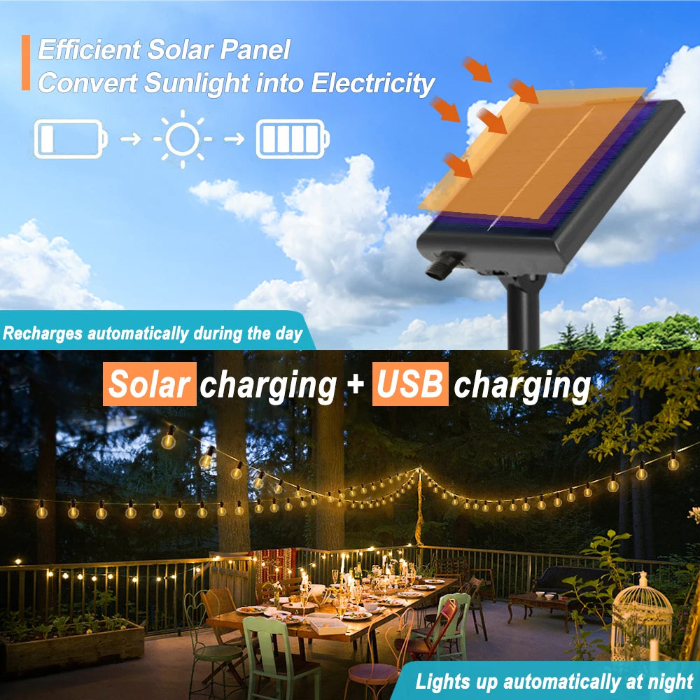 Solar G40 Outdoor String Lights