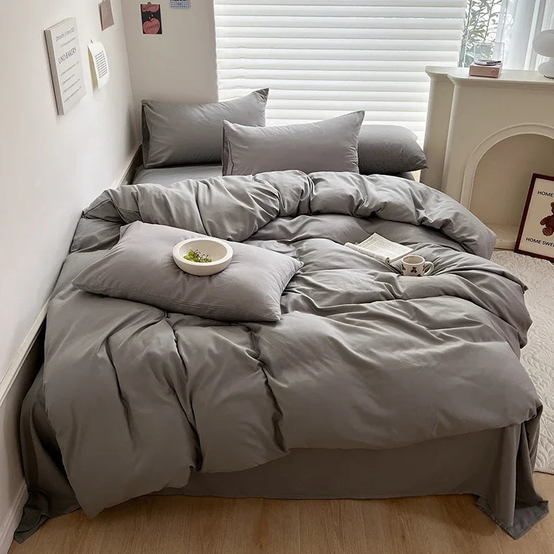 Solid Bed Linen Cotton Bedding