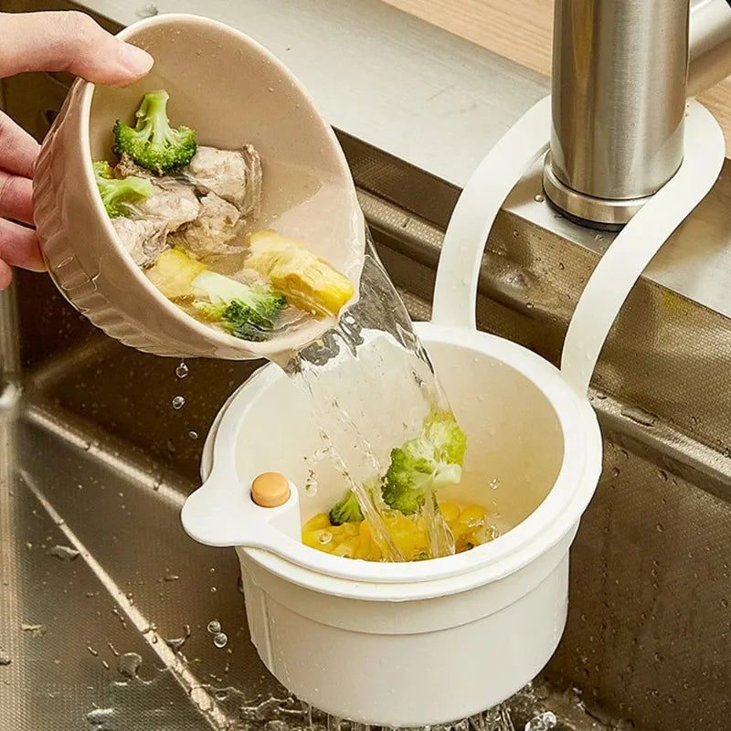2 IN 1 Kitchen Sink Strainer Stopper One-click Opening