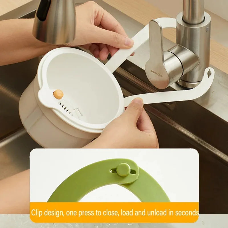 2 IN 1 Kitchen Sink Strainer Stopper One-click Opening