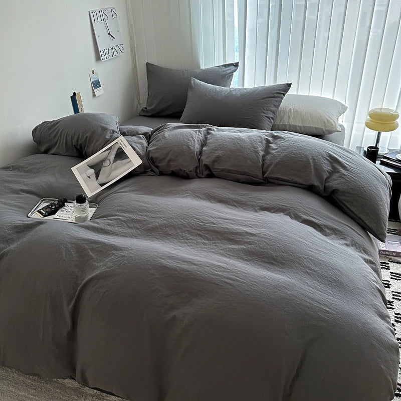 Solid Bed Linen Cotton Bedding
