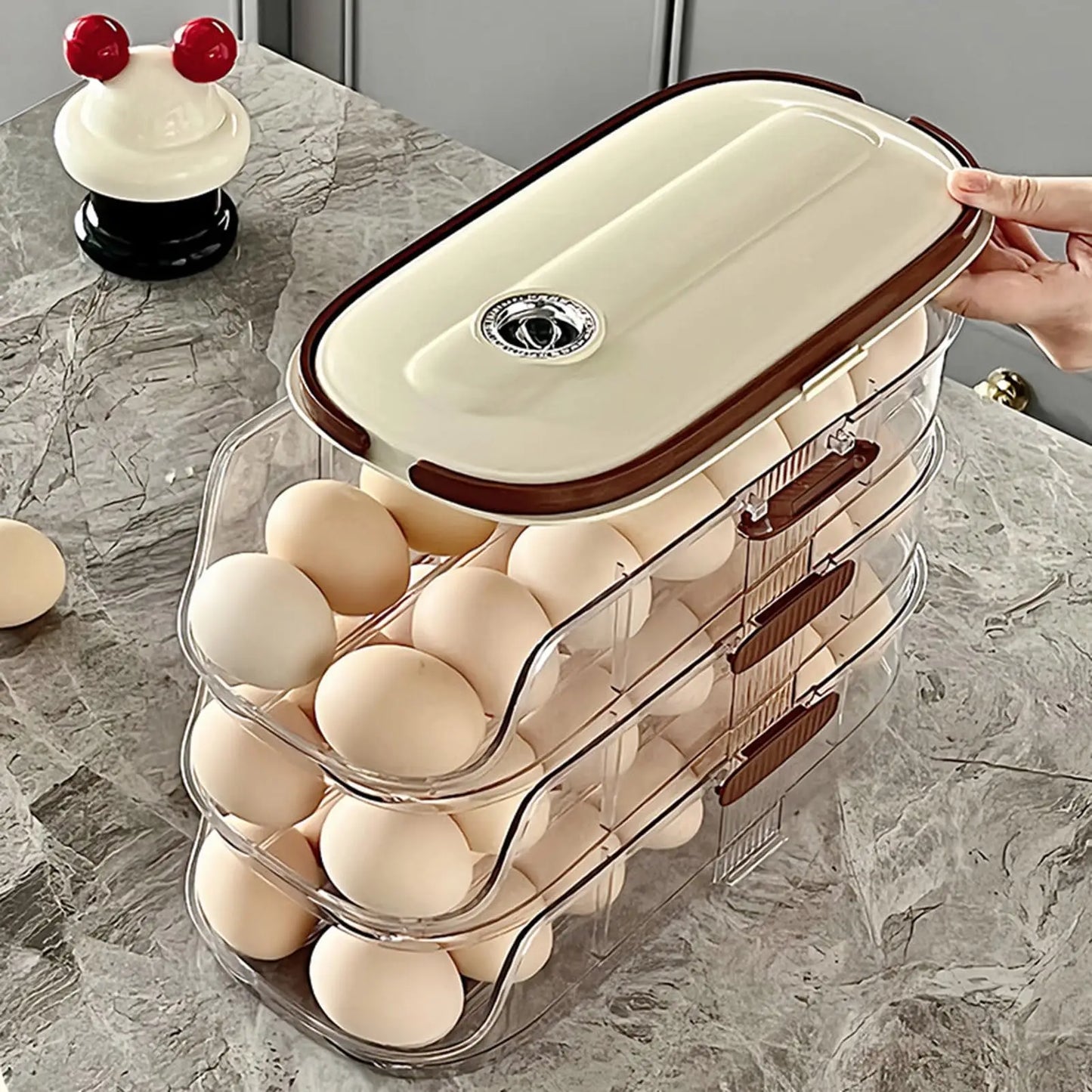 Egg Holder for Refrigerator Automatic Rolling