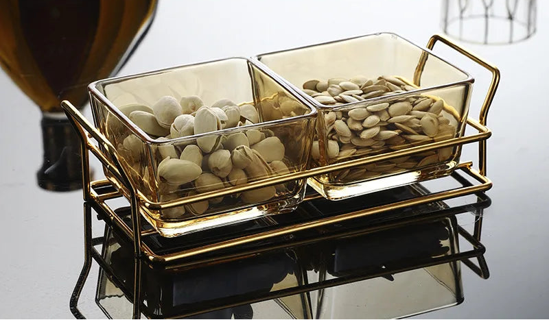 Amber Square Glass Bowl