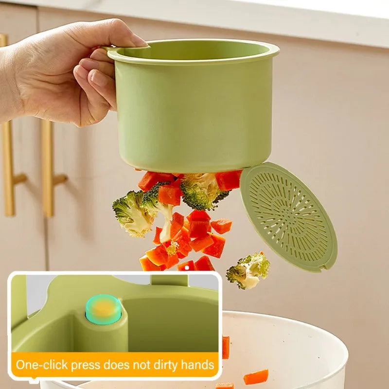 2 IN 1 Kitchen Sink Strainer Stopper One-click Opening