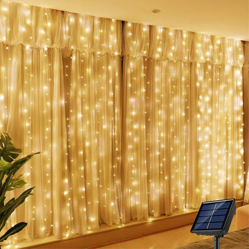Solar Curtain Light Outdoor Waterproof Solar