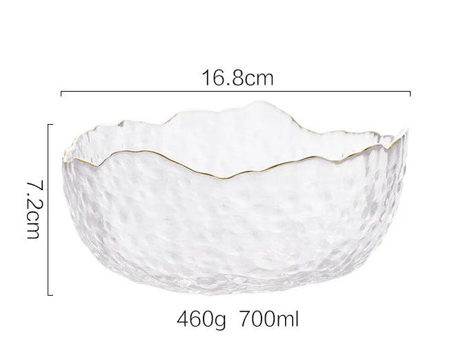 Glass Bowl with Glod Rim