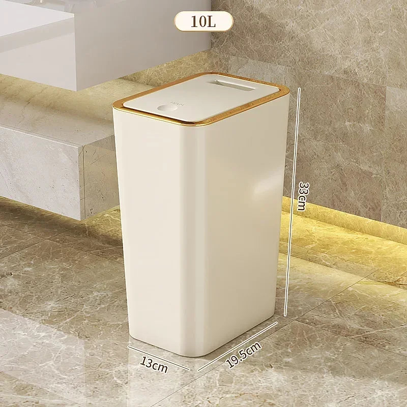 10L Odor Proof Trash Can with One Touch