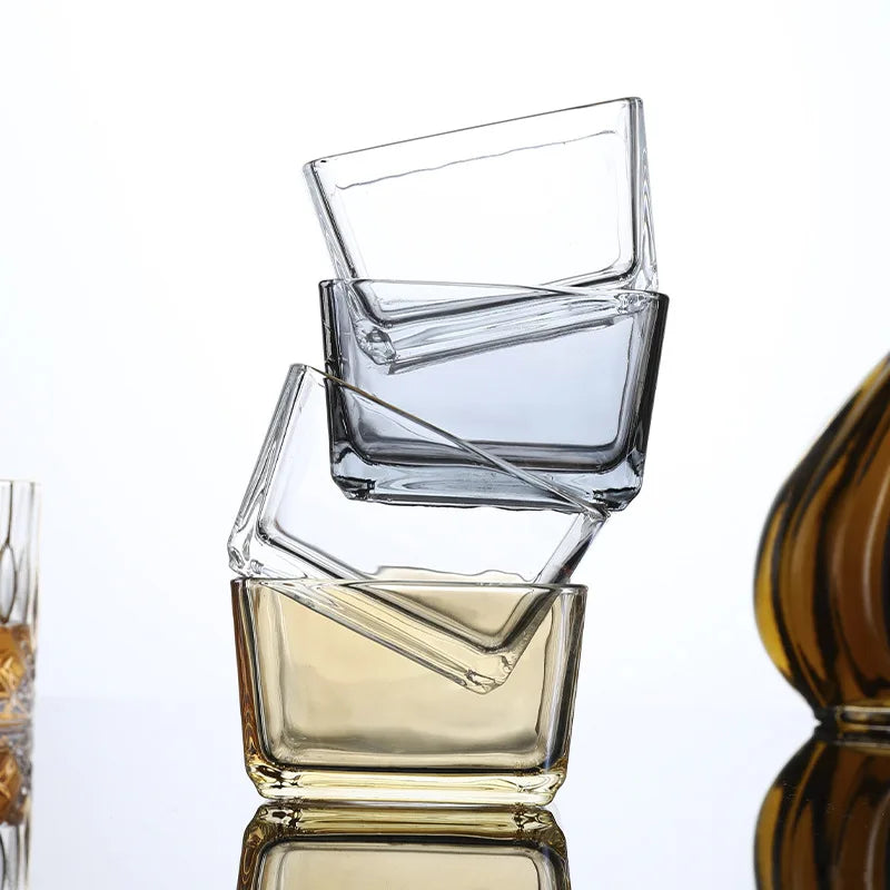 Amber Square Glass Bowl