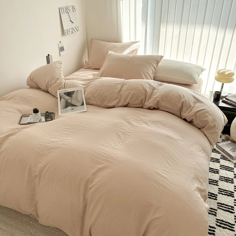 Solid Bed Linen Cotton Bedding