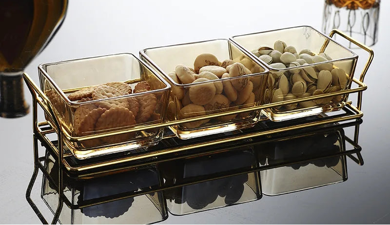 Amber Square Glass Bowl