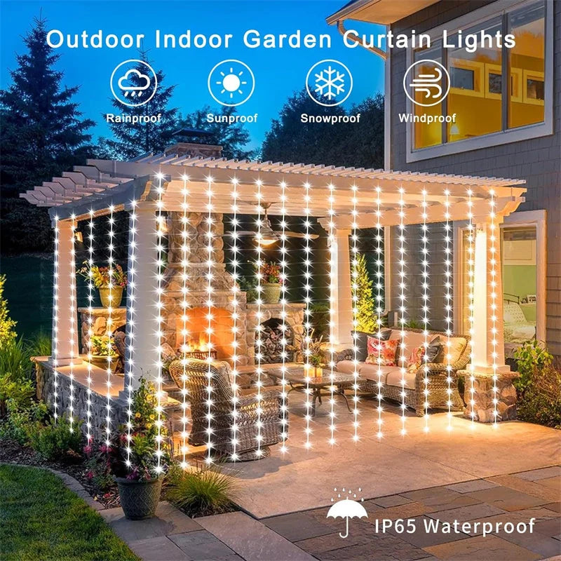 Solar Curtain Light Outdoor Waterproof Solar