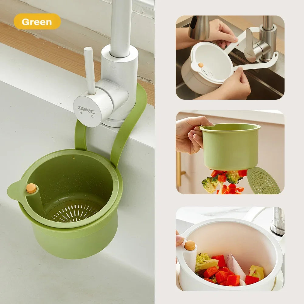 2 IN 1 Kitchen Sink Strainer Stopper One-click Opening