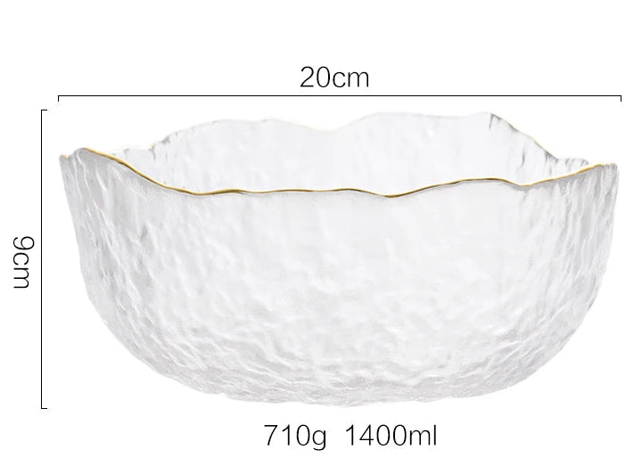 Glass Bowl with Glod Rim
