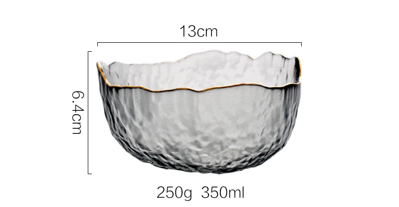 Glass Bowl with Glod Rim
