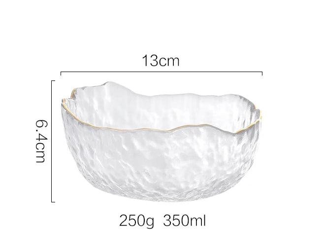 Glass Bowl with Glod Rim